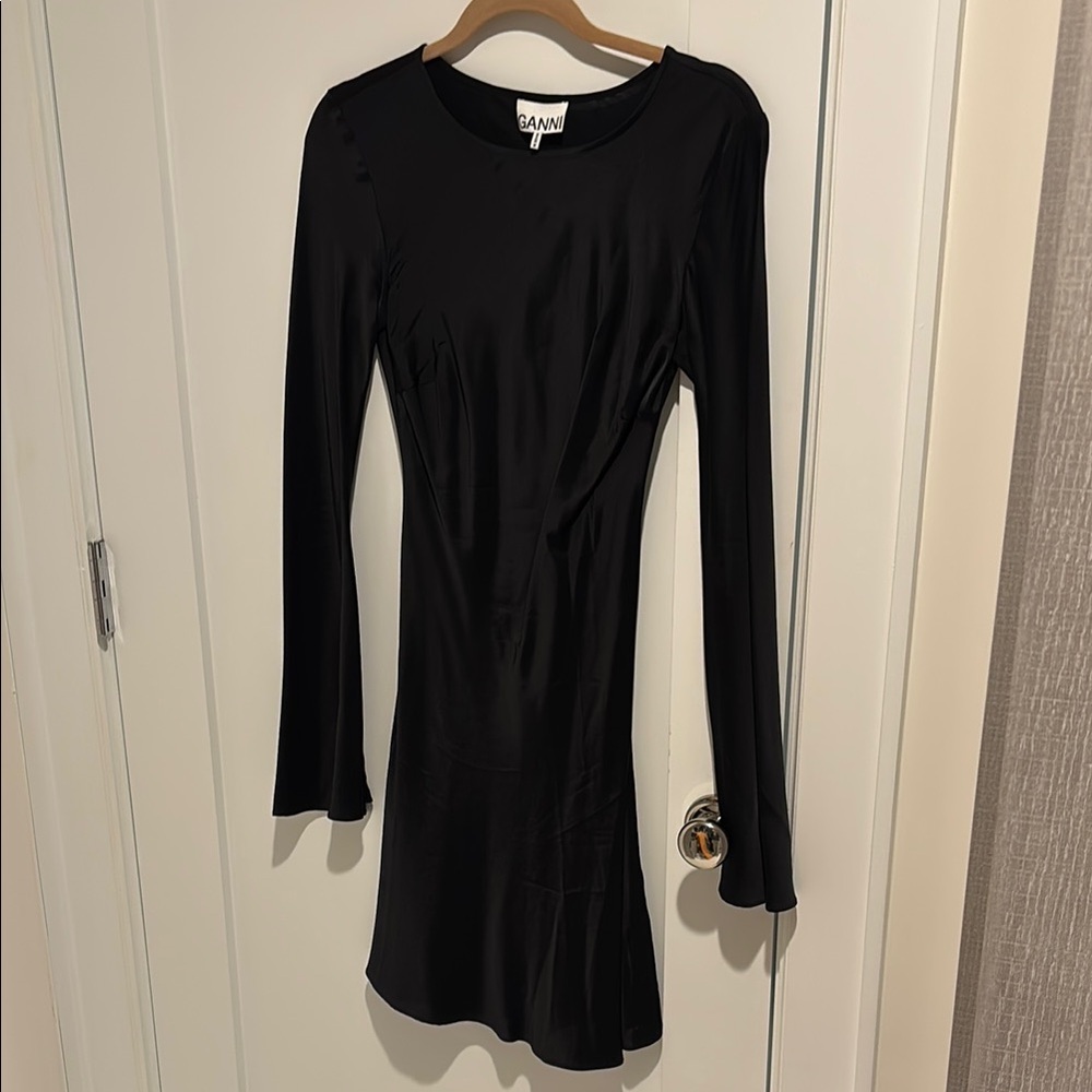 Ganni Black Long Sleeve Dress